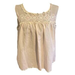 Vintage Philmaid Pink Sleeveless Embroidered Lace Trim Babydoll Womens LARGE